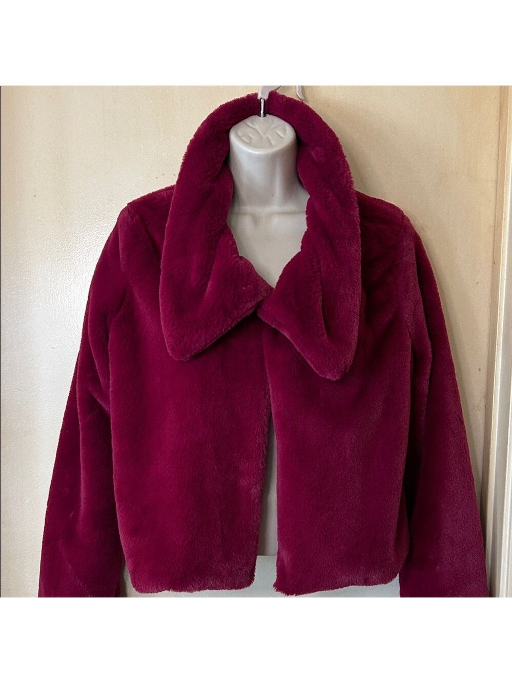 Candie's Rich Raspberry Teddy Jacket size M - Picture 3 of 10